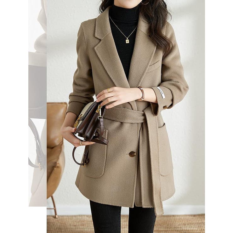 ベージュ | リボン襟付きメルトンジャケット | Ulysses