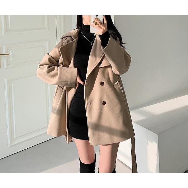 リボン襟付きダブルブレストメルトンジャケット | Ulysses | 詳細画像1 