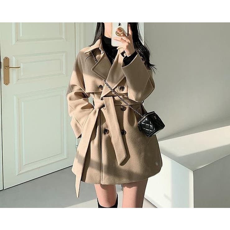 リボン襟付きダブルブレストメルトンジャケット | Ulysses | 詳細画像2 