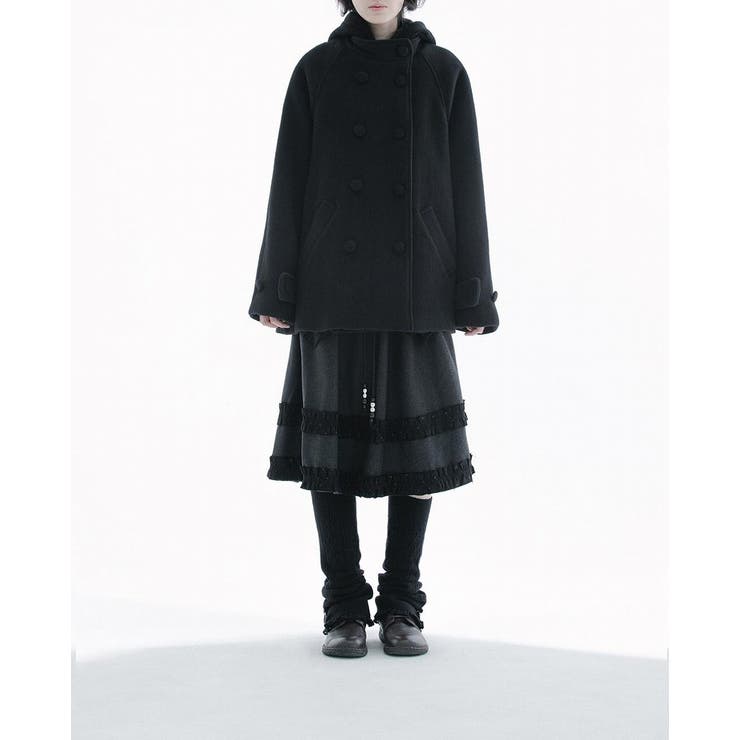 ブラック | フード付きメルトンジャケット | Ulysses