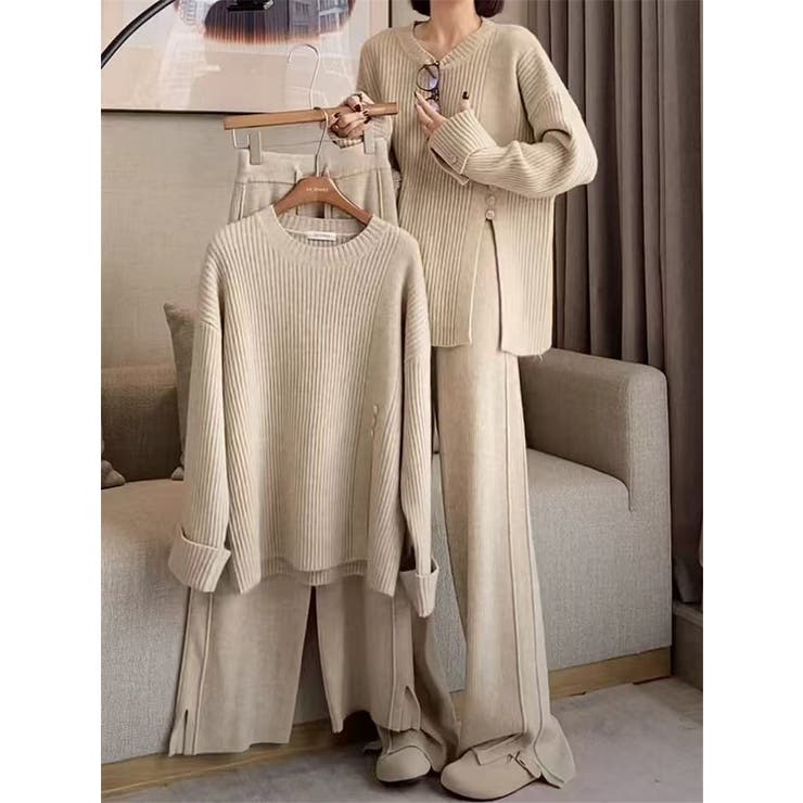 ニットサイドスリットトップスワイドパンツセットアップ | Ulysses | 詳細画像2 