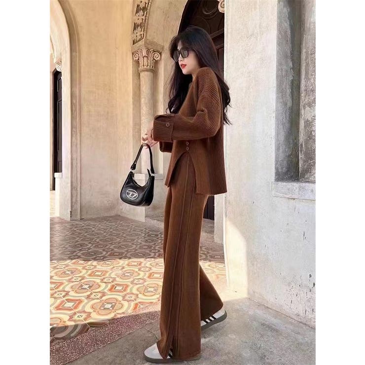 ニットサイドスリットトップスワイドパンツセットアップ | Ulysses | 詳細画像6 