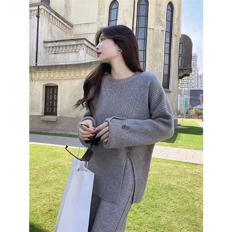 ニットサイドスリットトップスワイドパンツセットアップ | Ulysses | 詳細画像7 