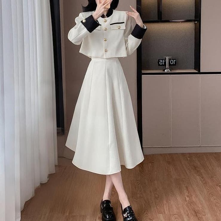 配色ショートジャケットスカートセットアップ | Ulysses | 詳細画像2 