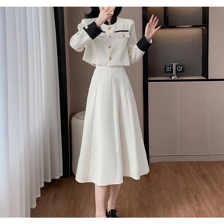 配色ショートジャケットスカートセットアップ | Ulysses | 詳細画像4 