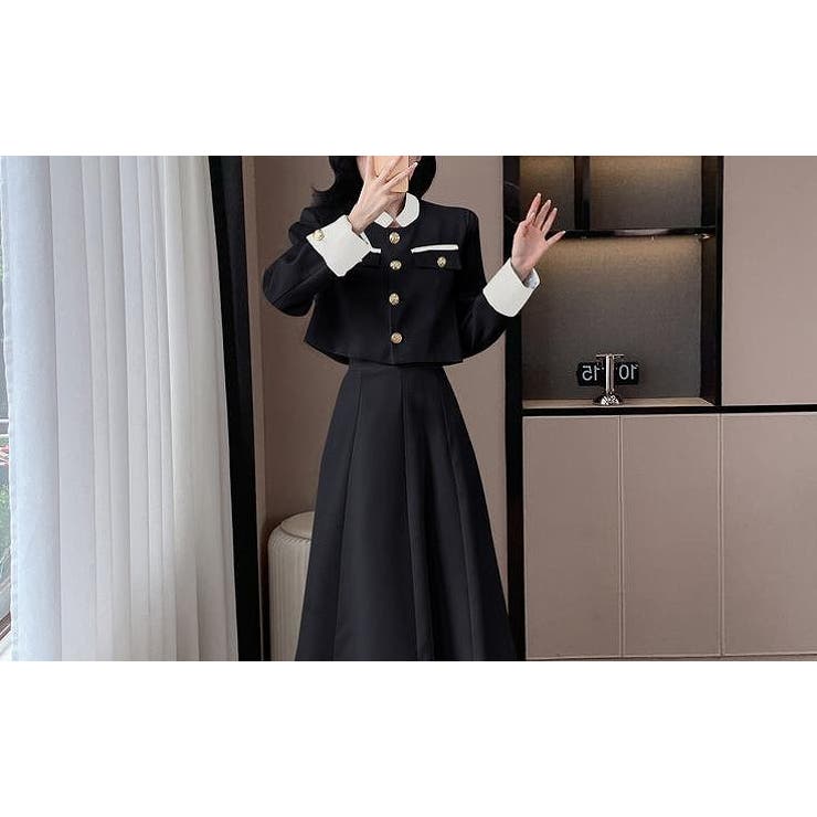 配色ショートジャケットスカートセットアップ | Ulysses | 詳細画像8 