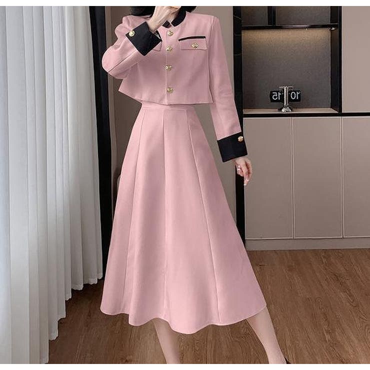 配色ショートジャケットスカートセットアップ | Ulysses | 詳細画像9 