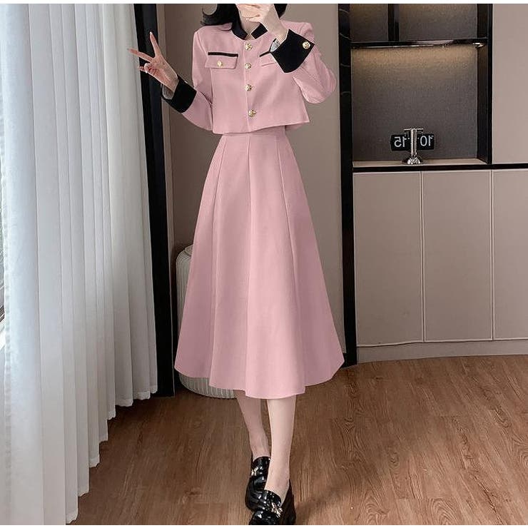 配色ショートジャケットスカートセットアップ | Ulysses | 詳細画像12 