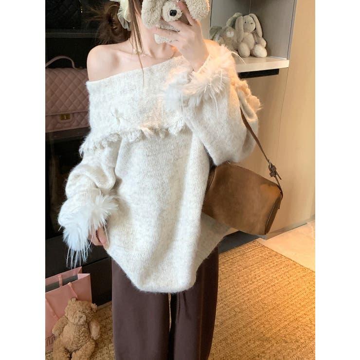 ベージュ | ボートネックセーター | Ulysses