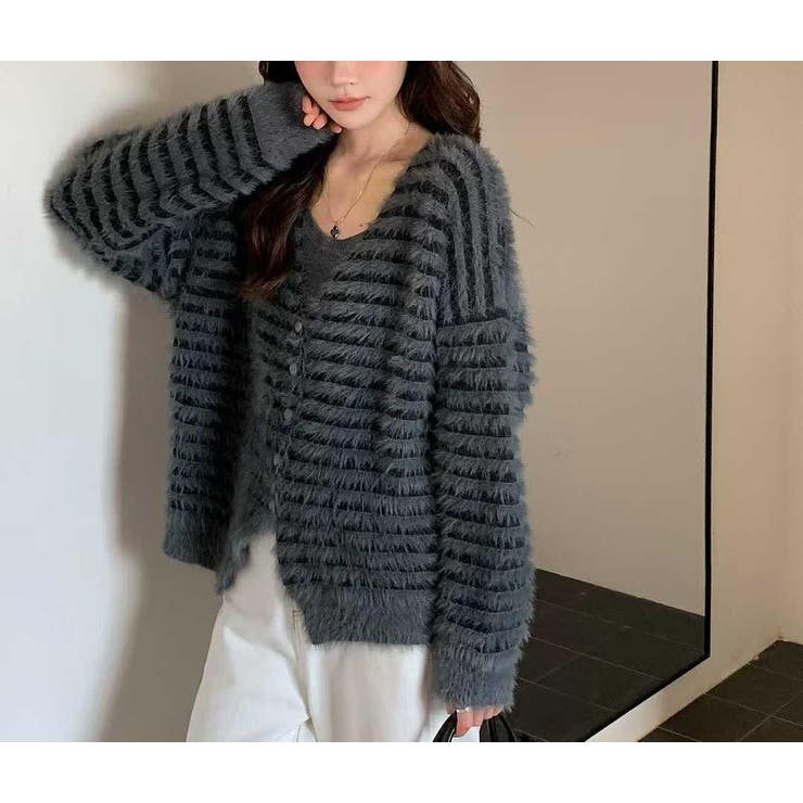 グレー | ボーダーカーディガンジャケット | Ulysses