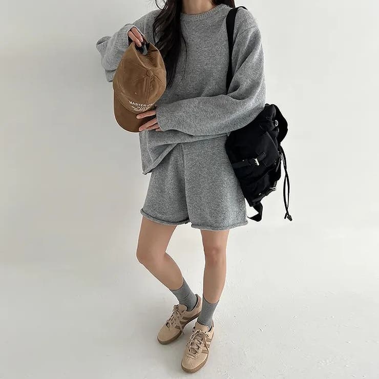 ニットクルーネックトップスショートパンツセットアップ | Ulysses | 詳細画像1 