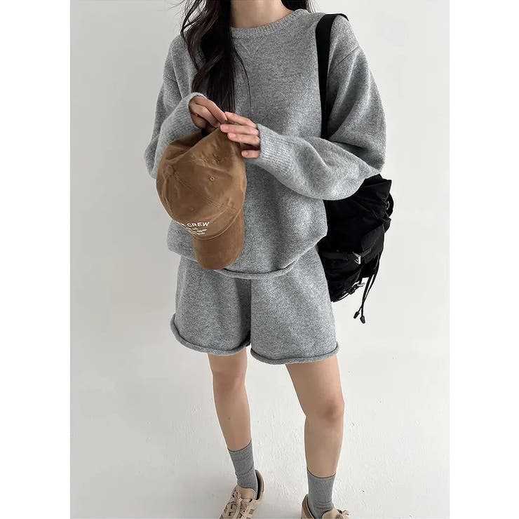 ニットクルーネックトップスショートパンツセットアップ | Ulysses | 詳細画像2 