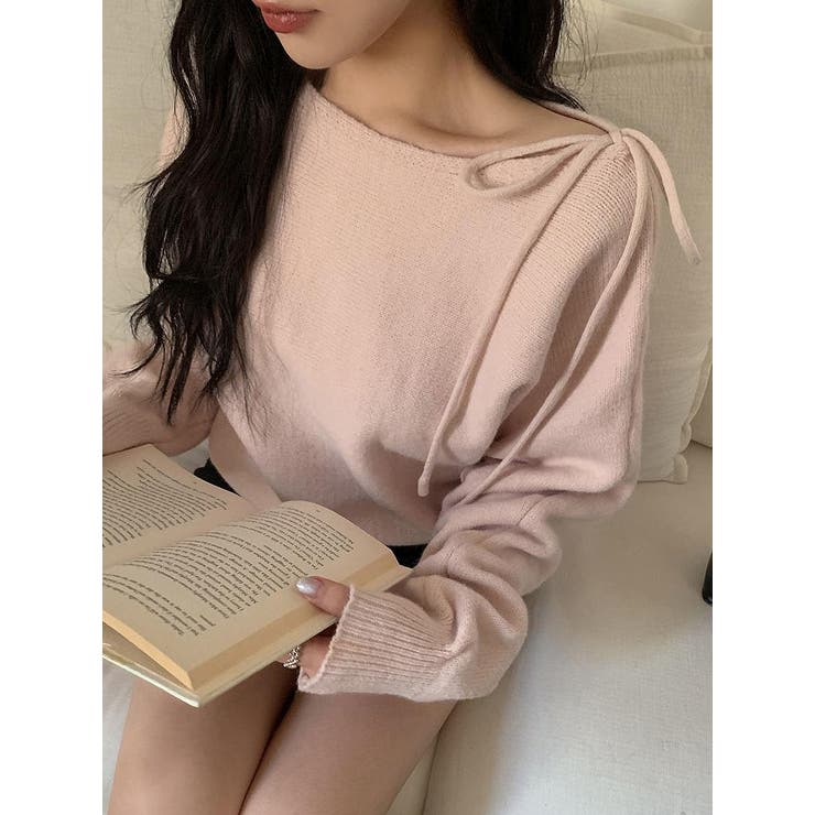 リボンオフショルダーニットトップス | Ulysses | 詳細画像6 