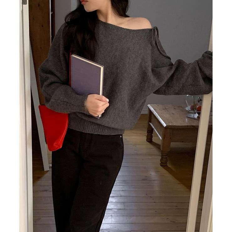 リボンオフショルダーニットトップス | Ulysses | 詳細画像10 