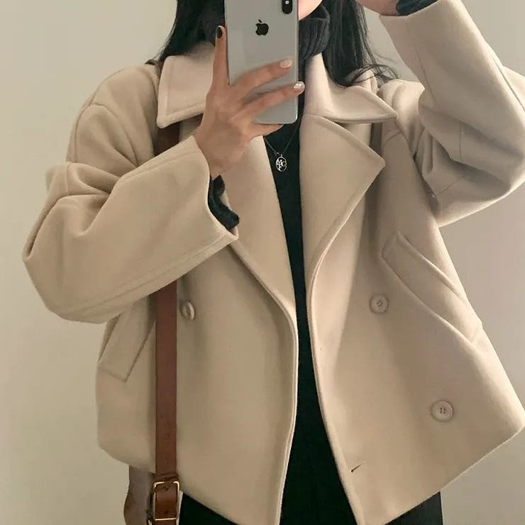 襟付きダブルブレストショートメルトンジャケット | Ulysses | 詳細画像1 