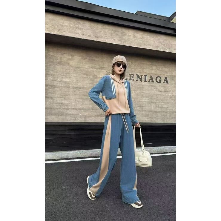 スウェット切り替えデニムトップスパンツセットアップ | Ulysses | 詳細画像6 