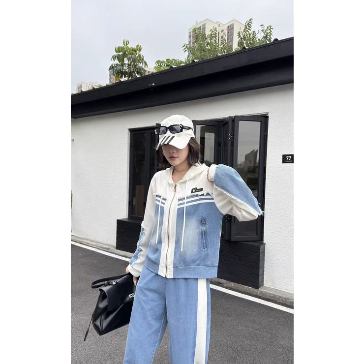 スウェット切り替えデニムトップスパンツセットアップ | Ulysses | 詳細画像2 