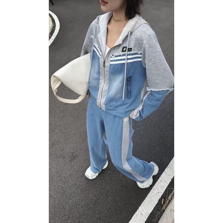 スウェット切り替えデニムトップスパンツセットアップ | Ulysses | 詳細画像4 