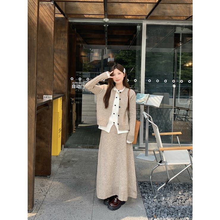 ニット切り替えシングルブレストトップススカートセットアップ | Ulysses | 詳細画像1 