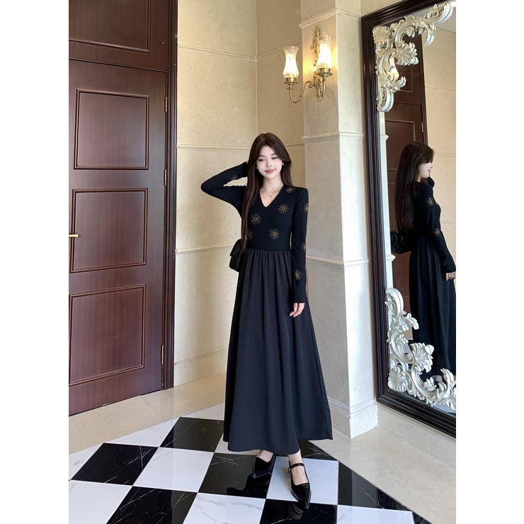 ラインストーン長袖ワンピース | Ulysses | 詳細画像3 