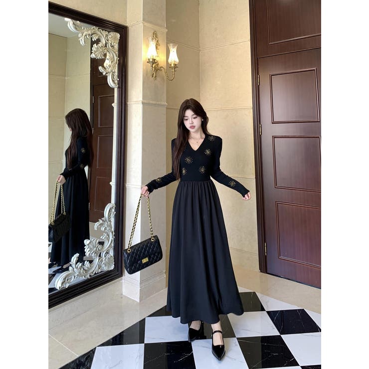 ラインストーン長袖ワンピース | Ulysses | 詳細画像4 