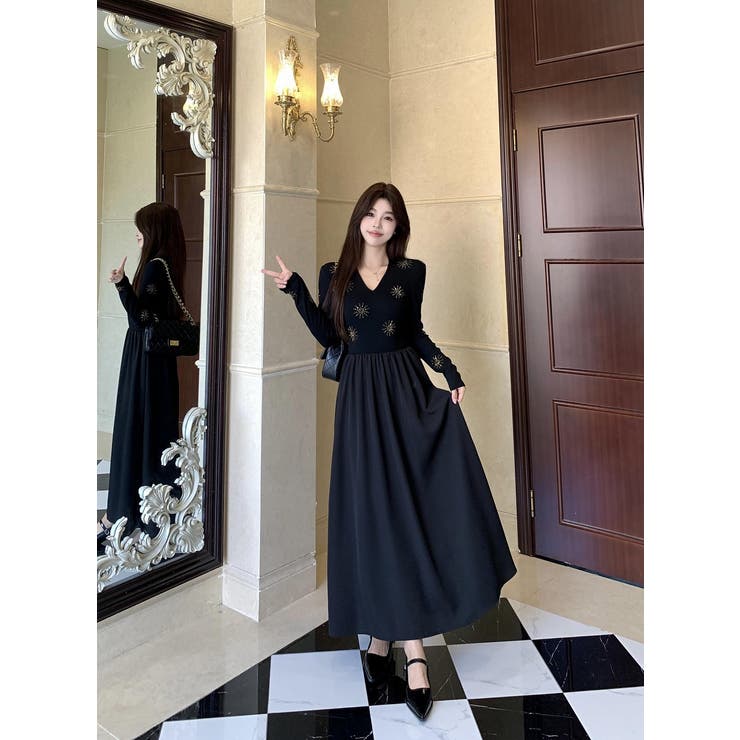 ラインストーン長袖ワンピース | Ulysses | 詳細画像6 