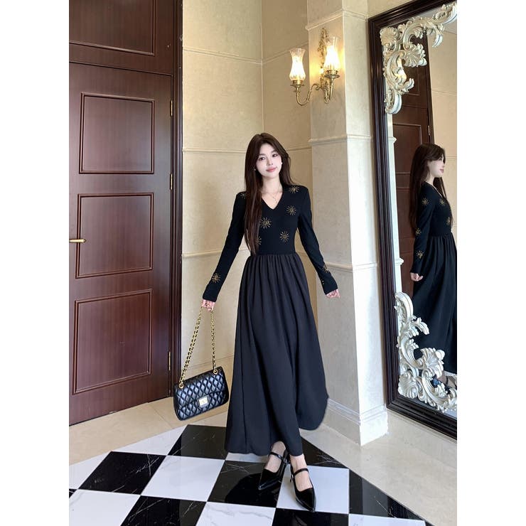 ラインストーン長袖ワンピース | Ulysses | 詳細画像8 