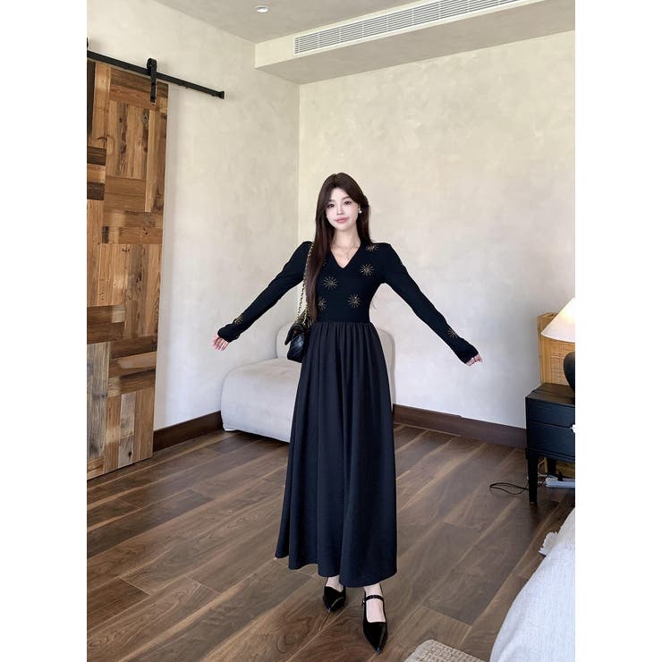 ラインストーン長袖ワンピース | Ulysses | 詳細画像9 