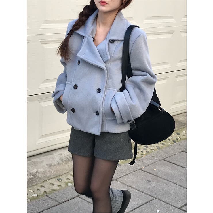 ライトブルー | メルトンダブルブレストショートジャケット | Ulysses