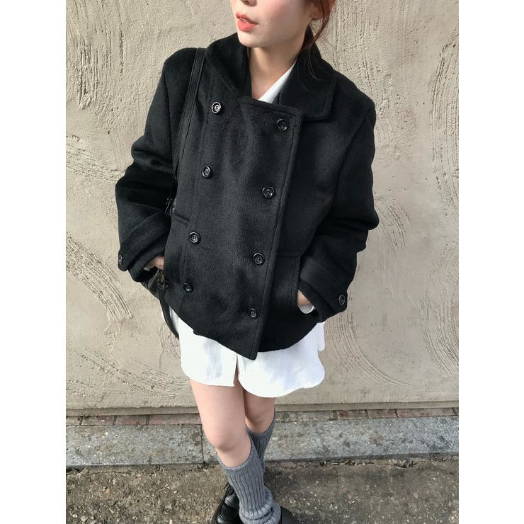 ブラック | メルトンダブルブレストショートジャケット | Ulysses