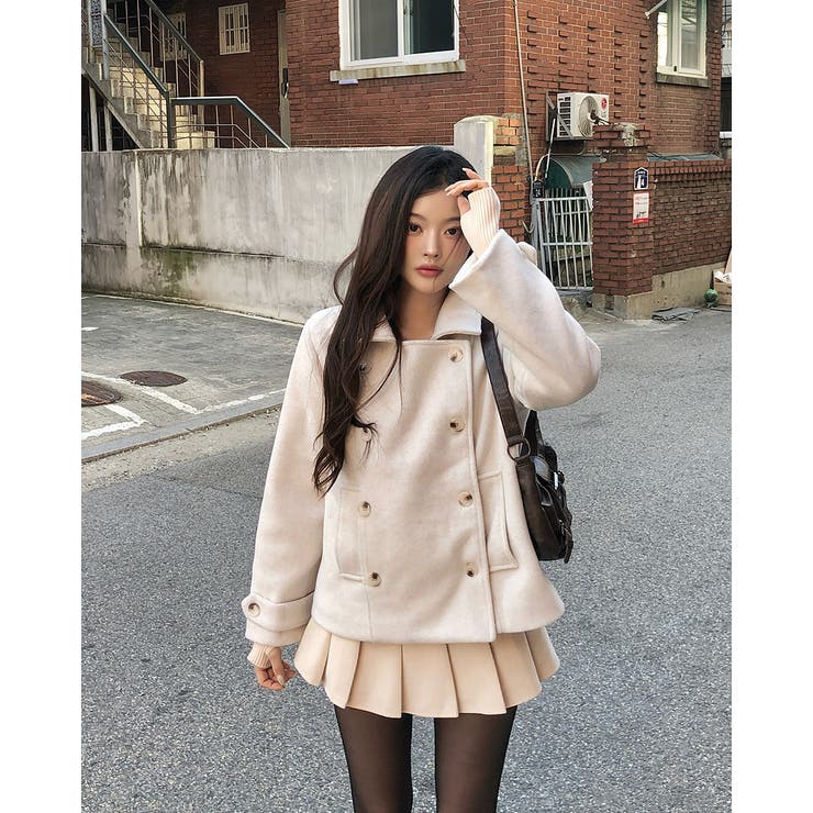 ベージュ | メルトンダブルブレストショートジャケット | Ulysses