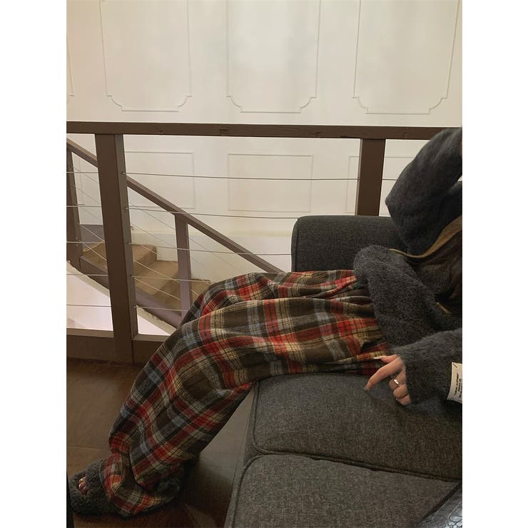 メルトンチェック柄ワイドパンツ | Ulysses | 詳細画像6 