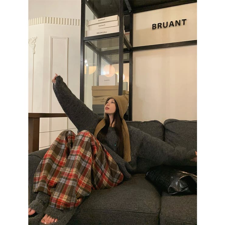 メルトンチェック柄ワイドパンツ | Ulysses | 詳細画像8 