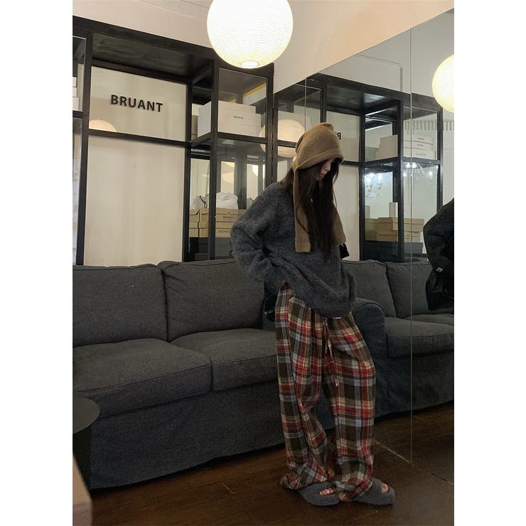 メルトンチェック柄ワイドパンツ | Ulysses | 詳細画像9 