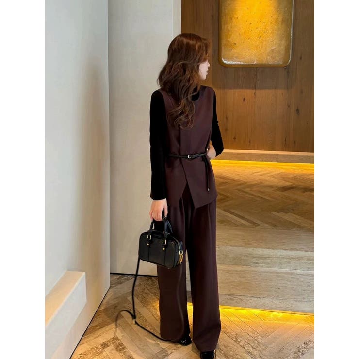 ベルト付きベストトップスワイドパンツセットアップ | Ulysses | 詳細画像4 