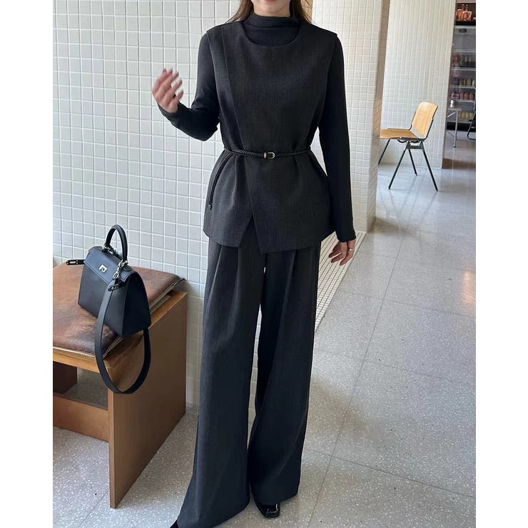 ベルト付きベストトップスワイドパンツセットアップ | Ulysses | 詳細画像6 