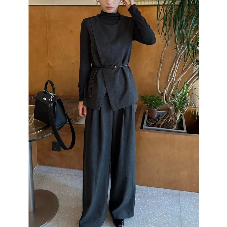 ベルト付きベストトップスワイドパンツセットアップ | Ulysses | 詳細画像7 