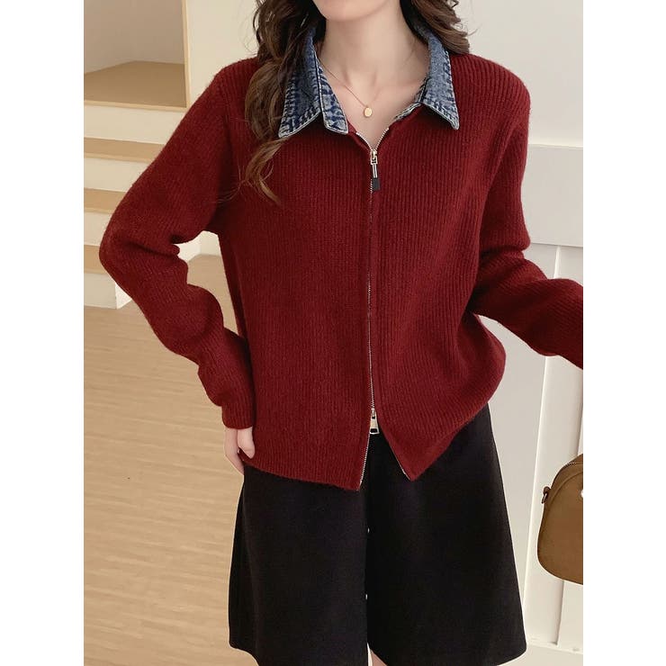 レッド | ダブルジップセータートップス | Ulysses