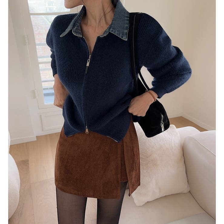 ネイビー | ダブルジップセータートップス | Ulysses