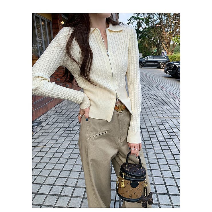 ベージュ | ダブルジップセータートップス | Ulysses