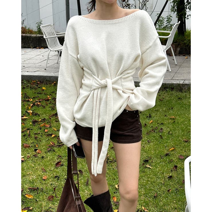 リボンオフショルダーセーター | Ulysses | 詳細画像1 