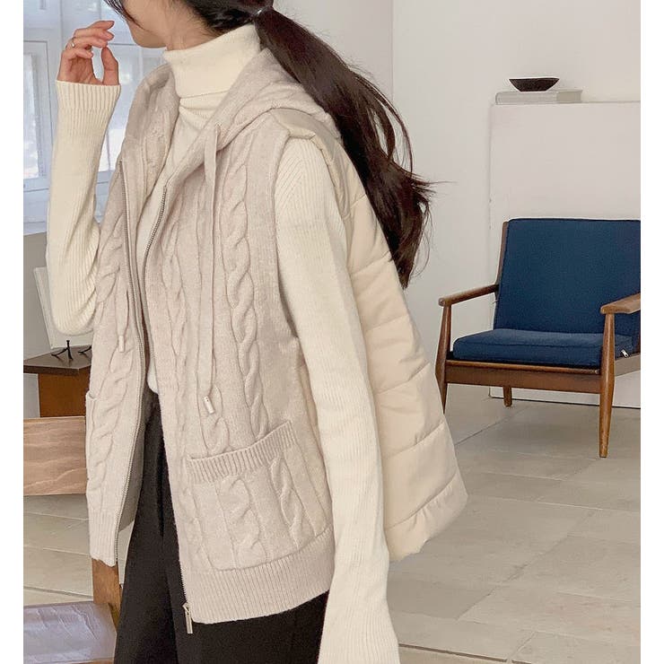 フード付きニット切り替えベスト | Ulysses | 詳細画像4 