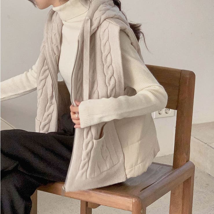 フード付きニット切り替えベスト | Ulysses | 詳細画像5 