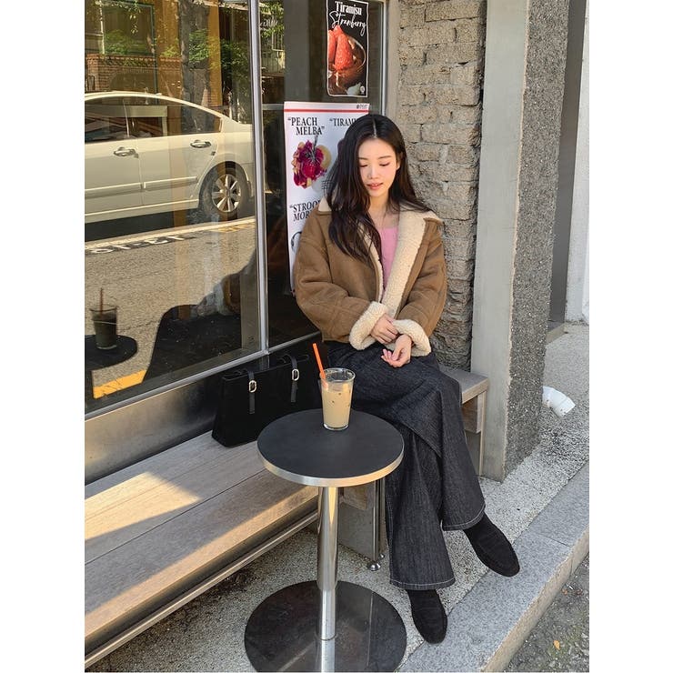 襟付きシングルブレスト鹿の毛皮の綿毛ショートジャケット | Ulysses | 詳細画像2 