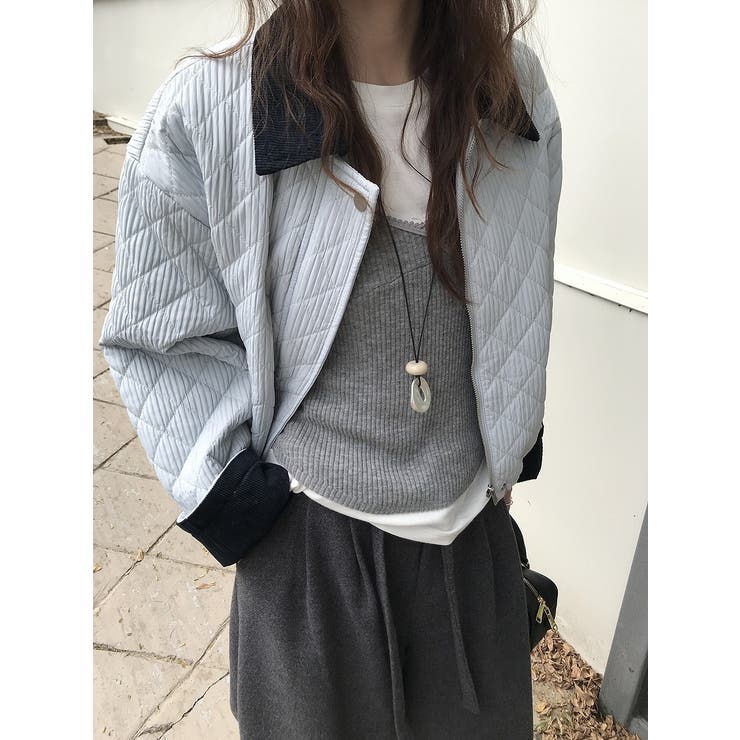 カラーコントラストの襟付きショートコーデュロイジャケット | Ulysses | 詳細画像3 