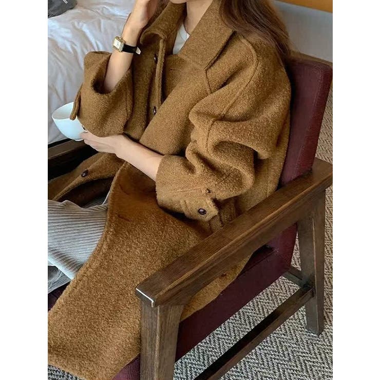 ブラウン | 襟付きシングルブレストメルトンジャケット | Ulysses