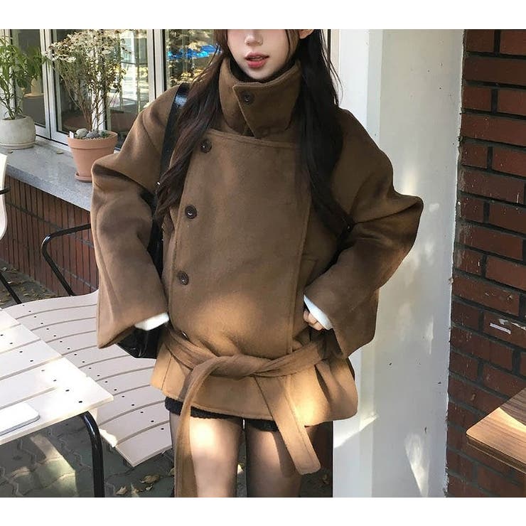 ブラウン | リボン襟付きメルトンジャケット | Ulysses