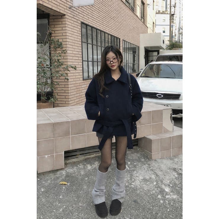 ネイビー | リボン襟付きメルトンジャケット | Ulysses