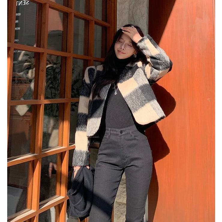 ショートメルトンチェック柄ジャケット | Ulysses | 詳細画像2 