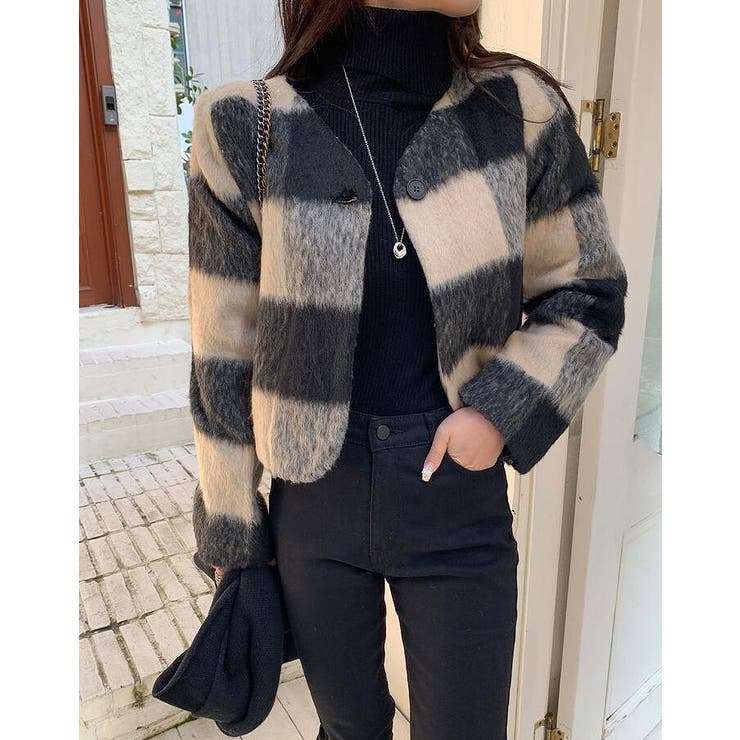 ショートメルトンチェック柄ジャケット | Ulysses | 詳細画像4 